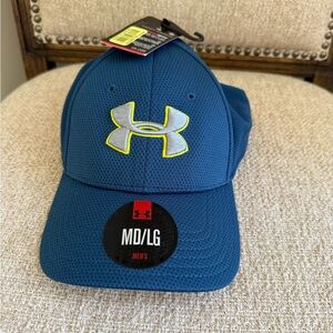 Under Armour Teal Cap with lime green and grey accent colors nwt men’s med/lg